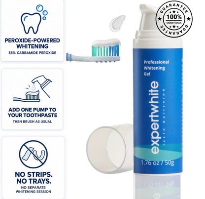 The Booster Gel: Pump. Brush. Whiter Teeth.