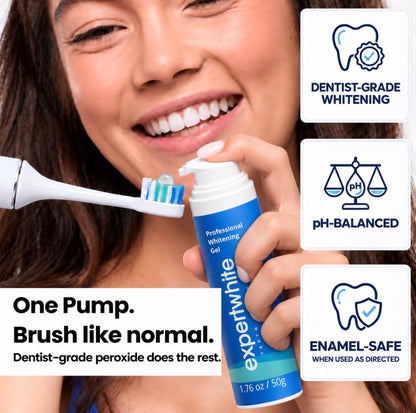The Booster Gel: Pump. Brush. Whiter Teeth.