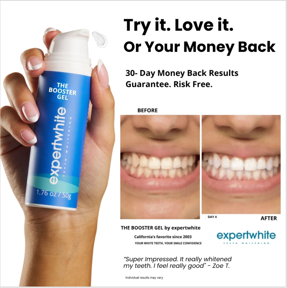 The Booster Gel - The easiest way to whiten your teeth.
